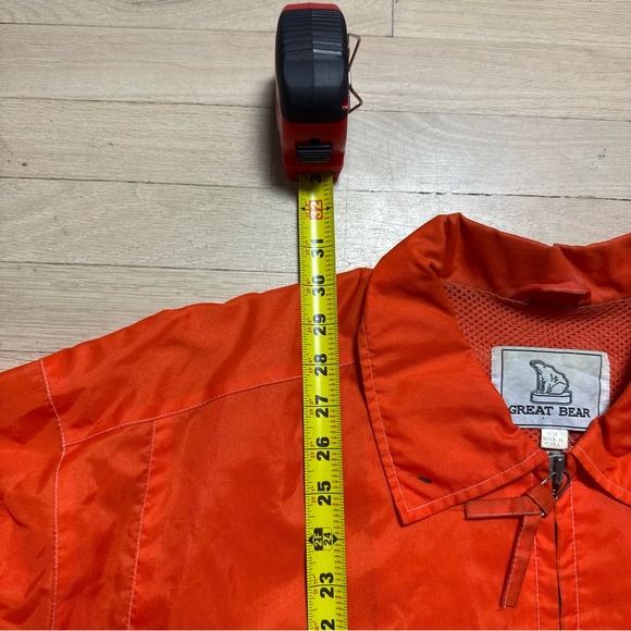 Vintage 90s Great Bear Orange Black Stripe Windbreaker Jacket Mens M Retro - Picture 10 of 15